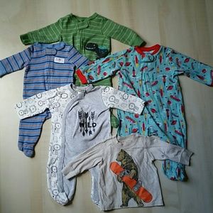 0-6 month Boys Night long sleeve onesies
